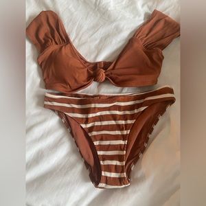 Aerie Ribbed Cap Sleeve Bikini - Canyon Ranch color